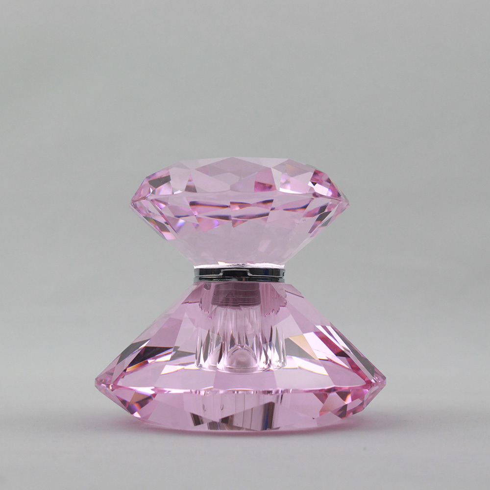 Crystal Diamond Perfume Bottle Pink Fragrance Oil Attar Bottle Wholesale