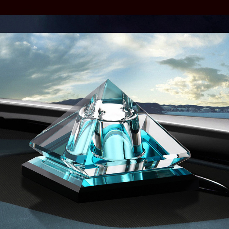 pyramid shape car crystal Perfume bottle for car interior and accessories decoration