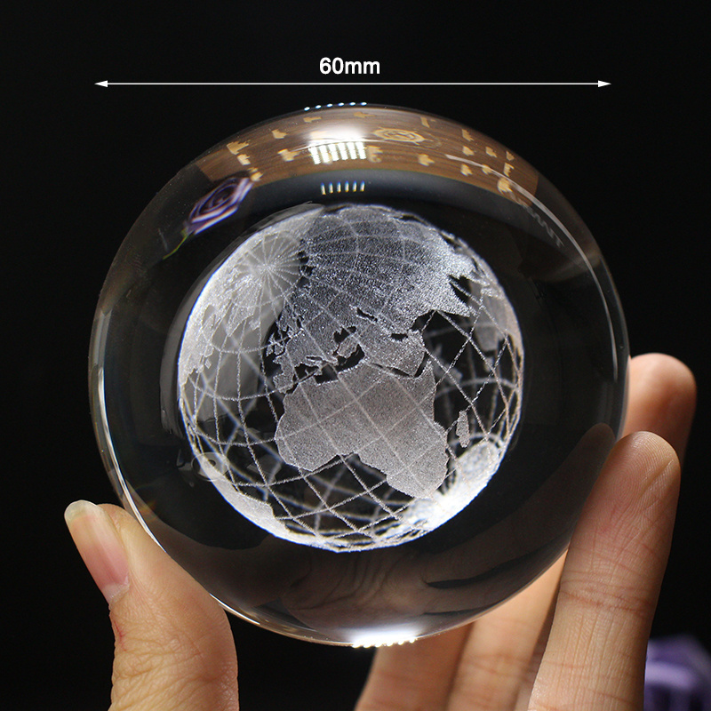 Round Ball Engraving Glass World Globe Crystal Earth Ball Graduation Memorial Souvenirs