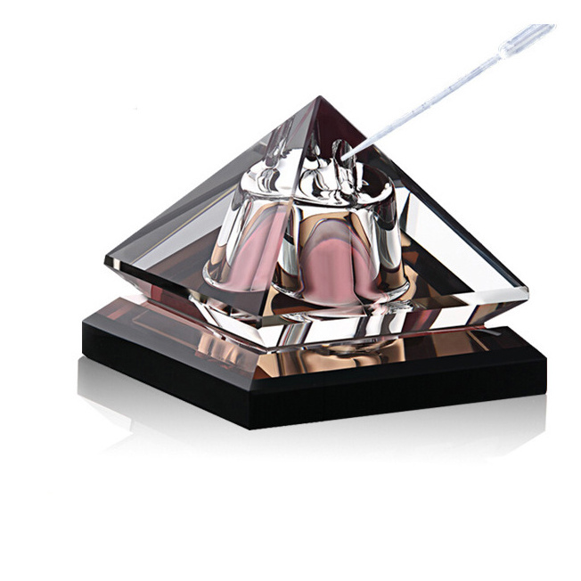 pyramid shape car crystal Perfume bottle for car interior and accessories decoration