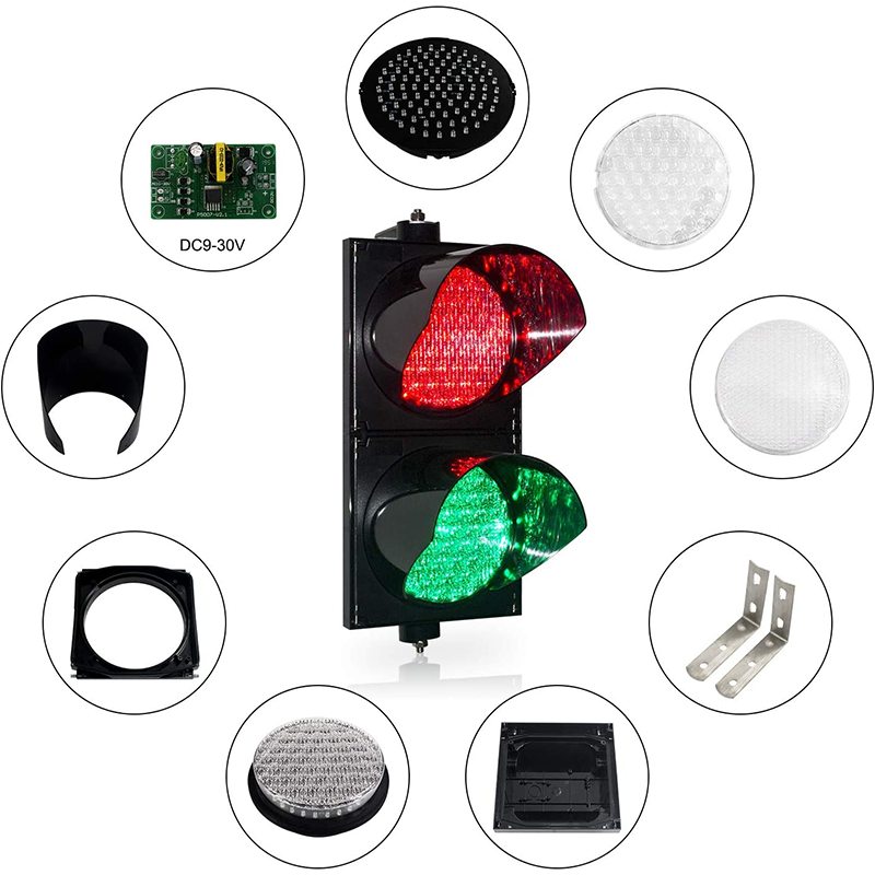 Red/Green Stop warning Light, Traffic Signal Light, PC Housing Waterproof IP68 5 Years Warranty Industrial LED Traffic Light