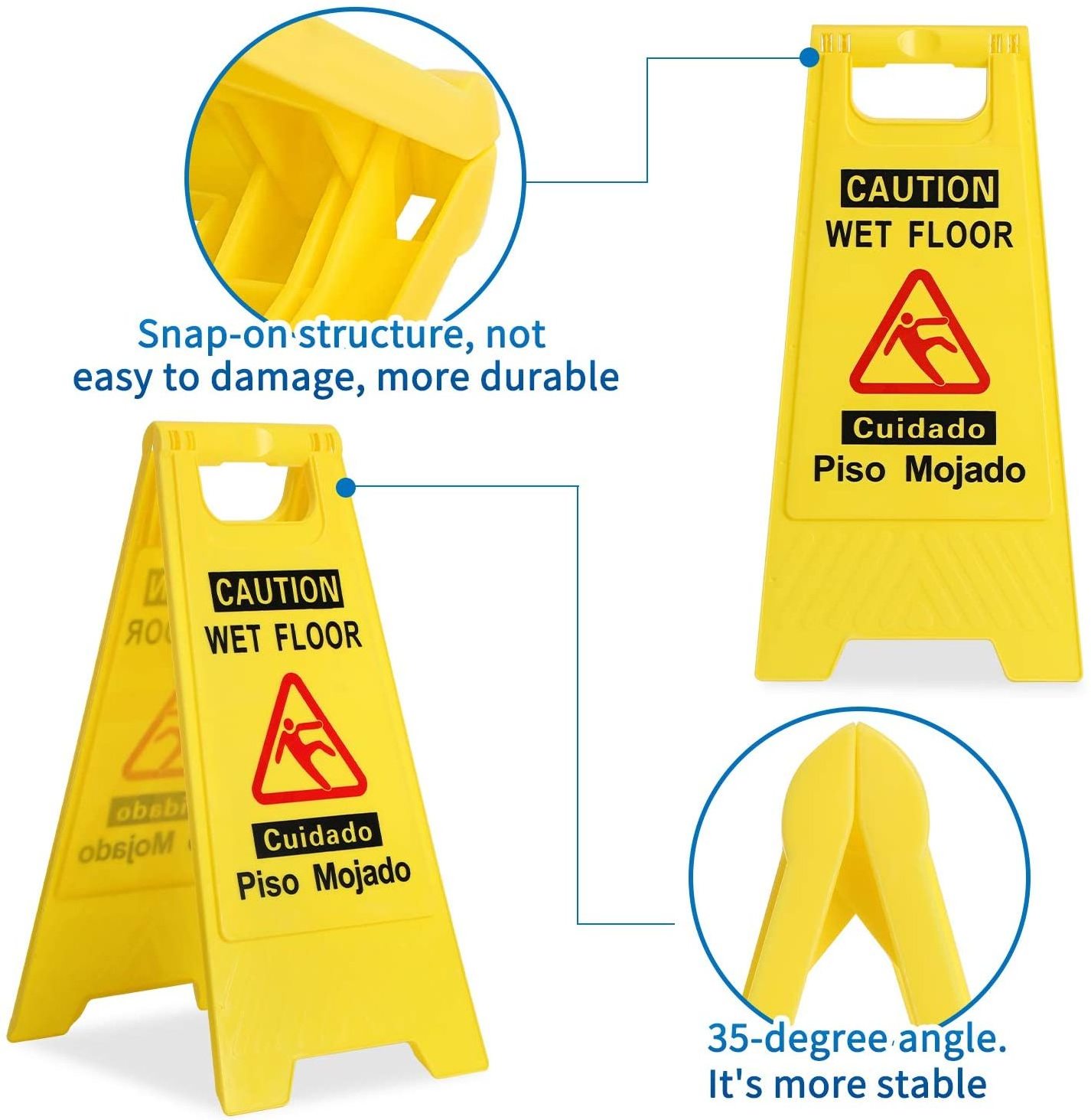 Collapsible Road Potential Hazard Warning Wet Floor Caution Pavement Signs