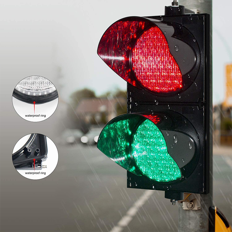 Red/Green Stop warning Light, Traffic Signal Light, PC Housing Waterproof IP68 5 Years Warranty Industrial LED Traffic Light