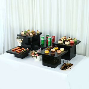 Customized colorful cube acrylic plinths Decor dessert Risers Cake Food display stand Acrylic Box For Wedding Table