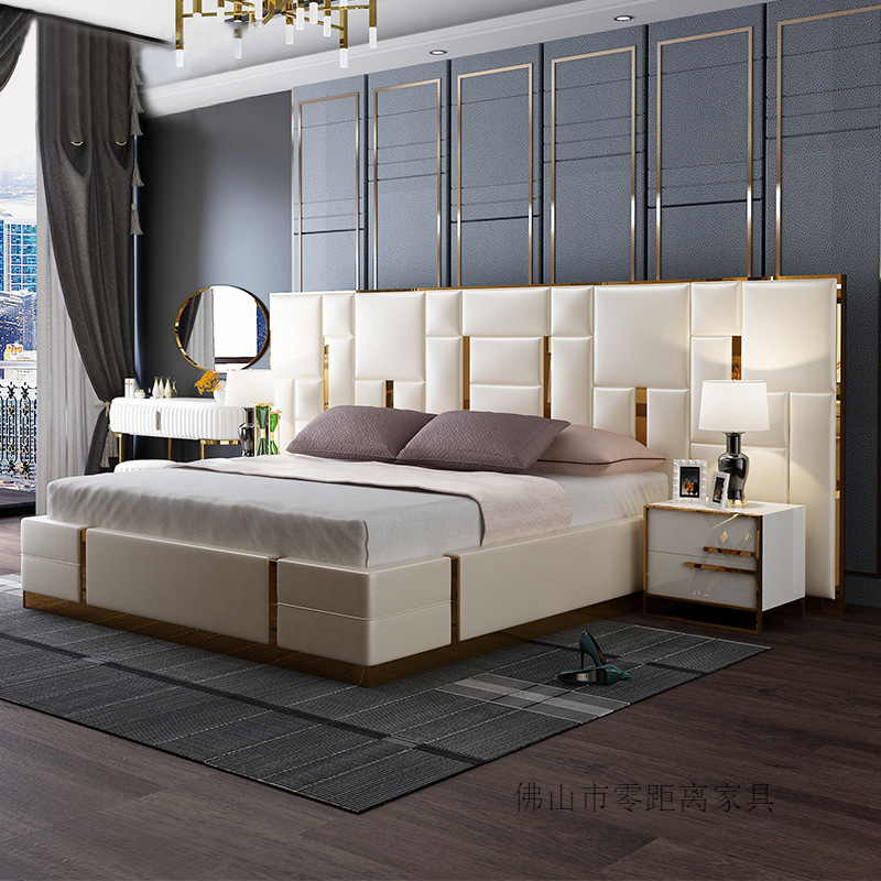 Italian royal hotel upholstered beds modern design luxury queen bedroom furniture set luxury king size bed