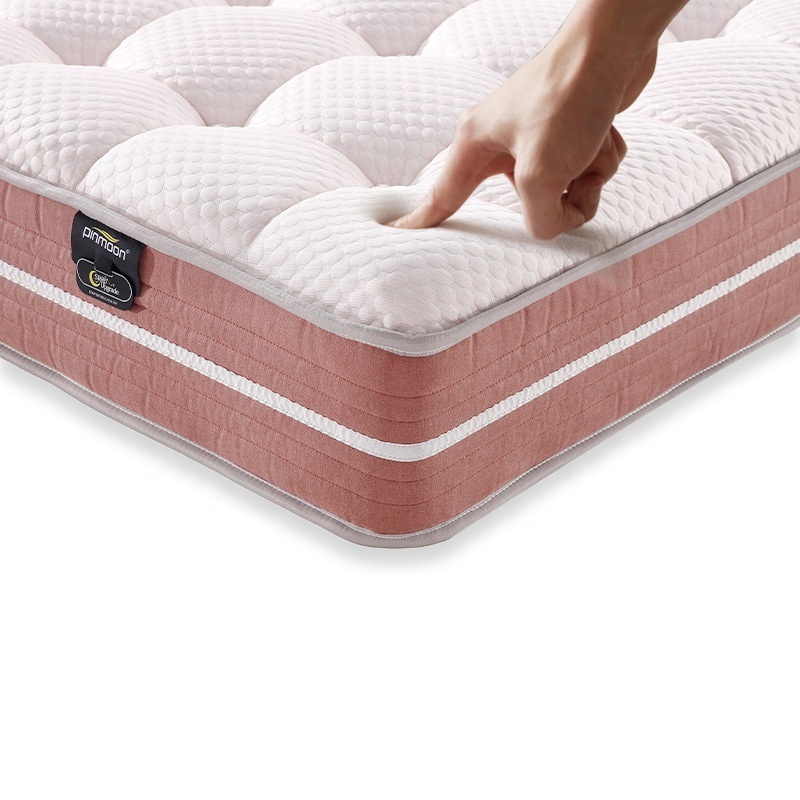 luxury mattress bed 5 star hotel king queen size memory foam pocket spring bed pink mattresses for sale