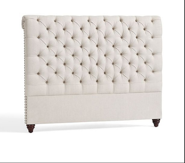 Modern single double twin queen king size tufted linen fabric headboard for hotel bedroom furniture