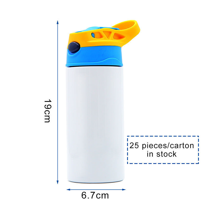 Wholesale US warehouse Colors Mixed 12OZ Water Bottle BPA Free Insulated Stainless Steel Cute Sublimation Blank Tumbler for Kids