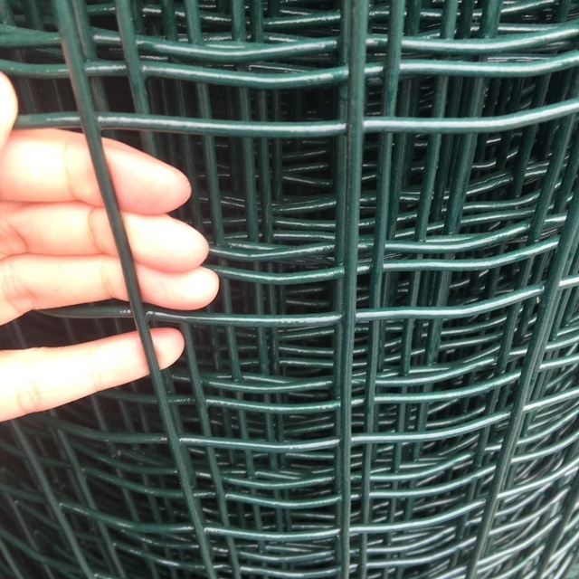 2'' x 4'' Dark green Vinyl coated garden fence/50x50 PVC coated Welded wire mesh rolls used as security fence