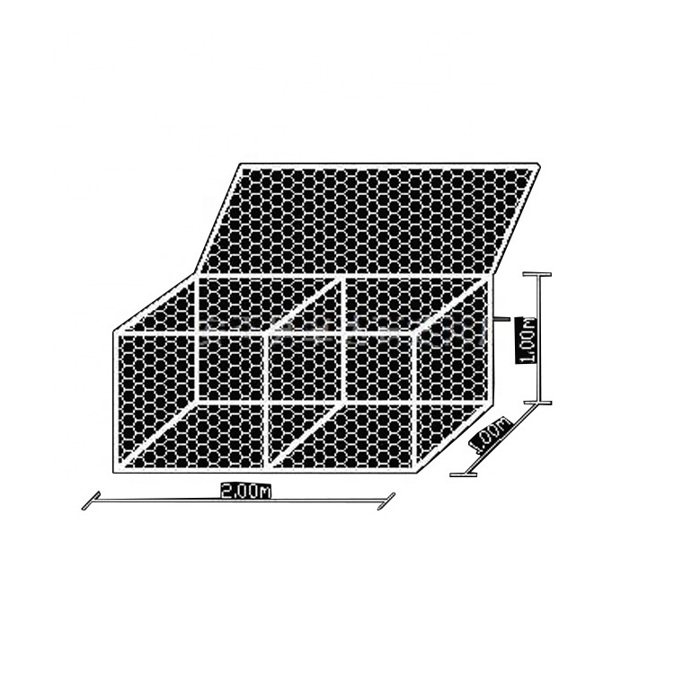 2*1*1m 8*10cm mesh size galvanized gabion box price direct factory / gabion retaining wall for construction water used