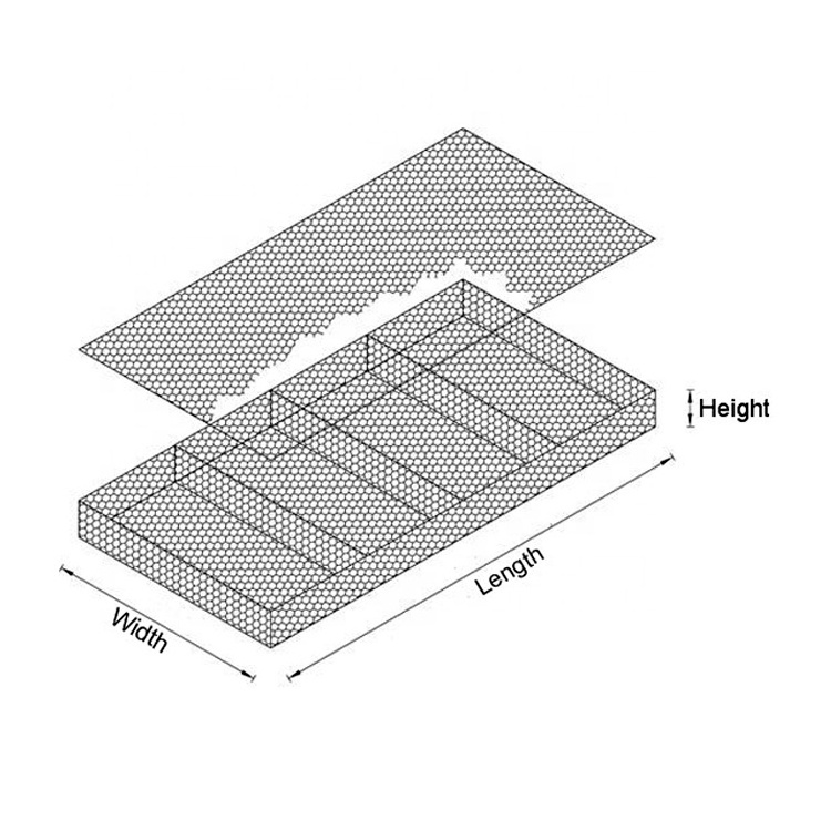 2*1*1m 8*10cm mesh size galvanized gabion box price direct factory / gabion retaining wall for construction water used