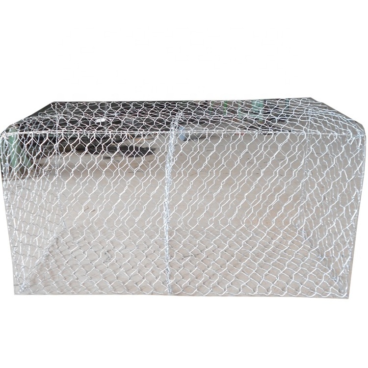 2*1*1m 8*10cm mesh size galvanized gabion box price direct factory / gabion retaining wall for construction water used