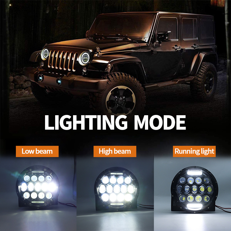 Round Motorcycle Headlight 13led 60w high low beam motorcycle 7 inch led headlight 7 Inch LED Lights