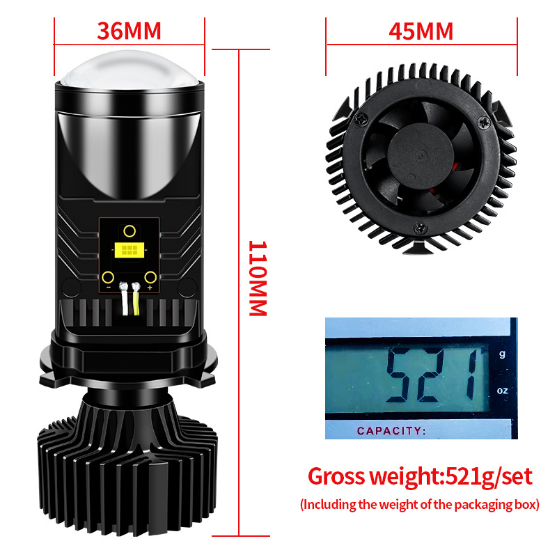 New Super Bright Spot Beam Y9 lens Y6D Led Headlight H4 Led Projector Headlight H4 Lens led headlight