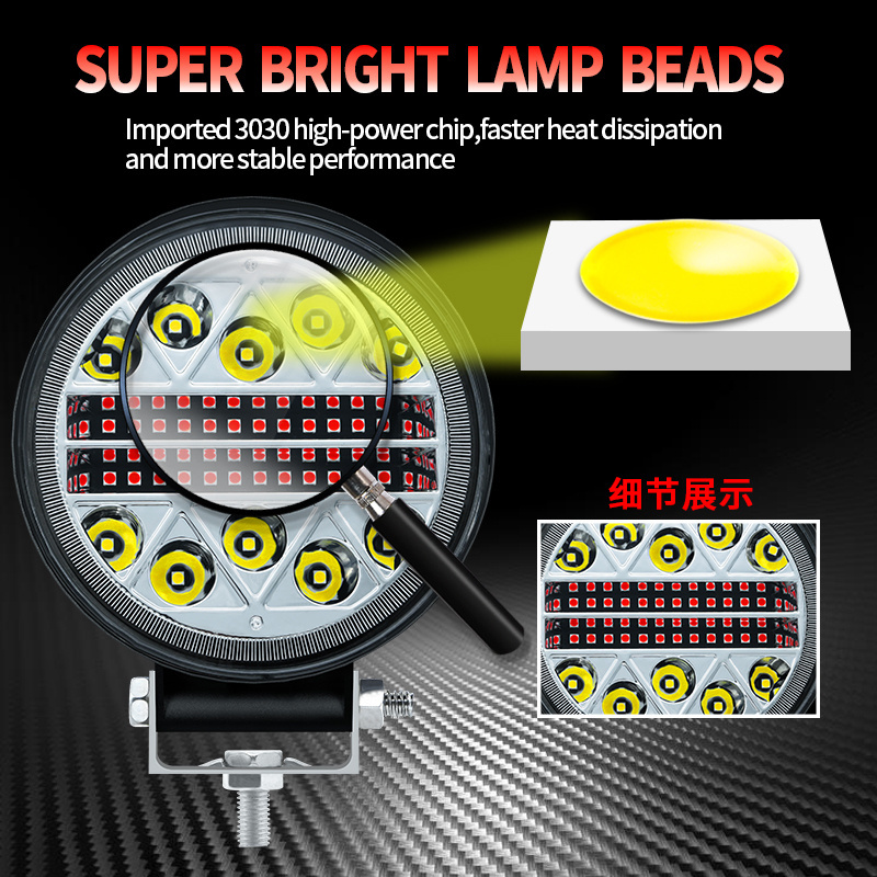 Wholesale spotlight 102w 25mm white red flashing tractor work light led 24v work light