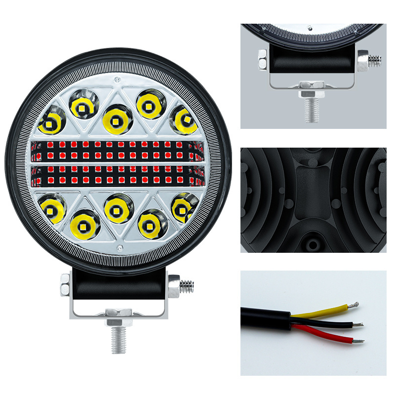 Wholesale spotlight 102w 25mm white red flashing tractor work light led 24v work light