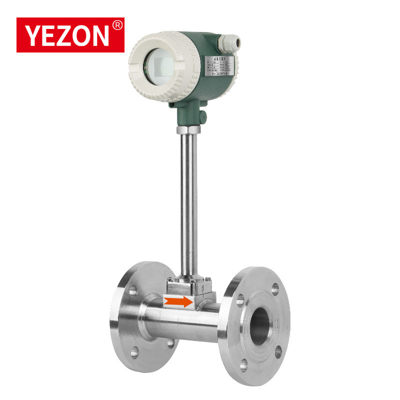 DN50 4-20ma Stainless Steel Gas Flowmeter Sensor Water Integrated Vortex Flow Meter