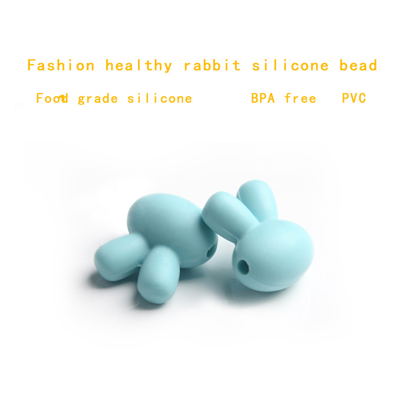 Food Grade Silicone Animal Rabbit Shape Baby Toys FOR Teething Bracelet Silicone Beads