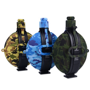 Sports Water Bottle with Camouflage Compass Outdoor Hiking Travel Silicone collapsible Water Bottle