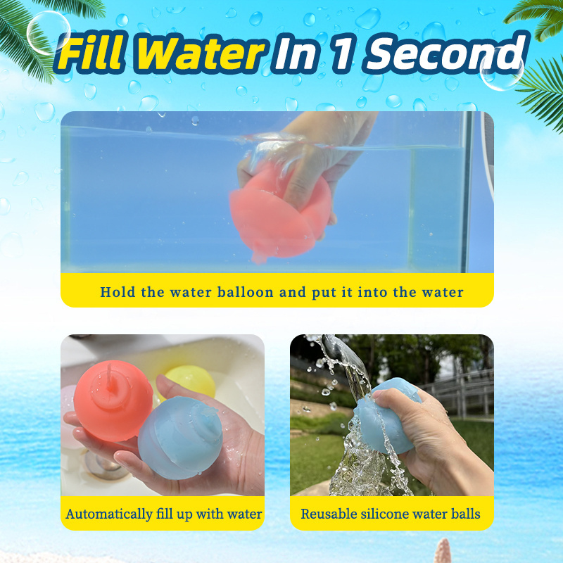 Kids Baby Silicone Water Balloons Toy No Magnets Water Bomb Balloons Reusable water balloons