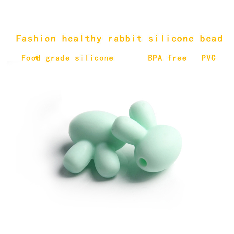 Food Grade Silicone Animal Rabbit Shape Baby Toys FOR Teething Bracelet Silicone Beads