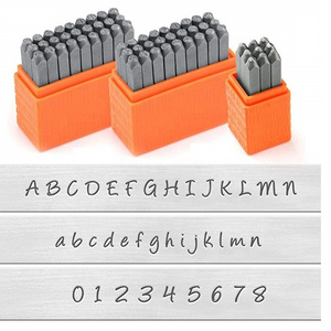 Alphabet stamping tools with Number and Letter Punch Kit professional for jewelry making.