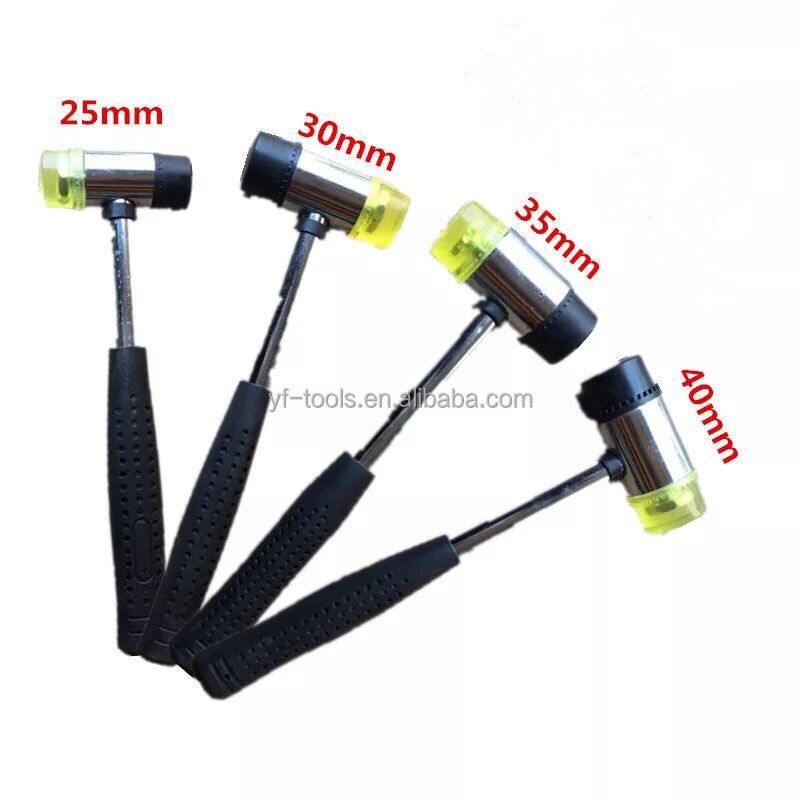 Black rubber Head Double Faced Work Glazing Window Beads Hammer Leather Crafts DIY and Jewelers Metal Mallet Tool