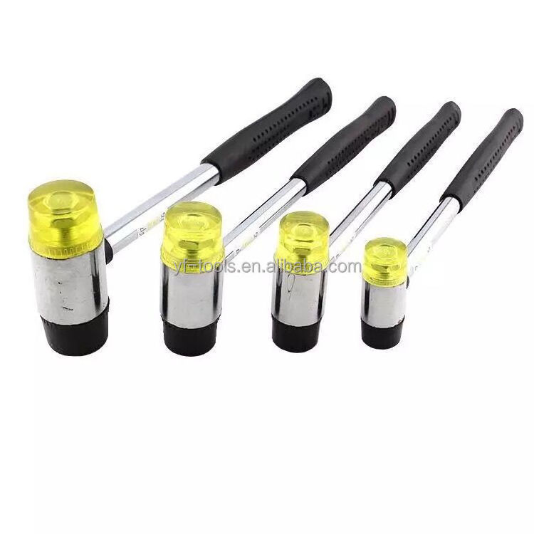 Black rubber Head Double Faced Work Glazing Window Beads Hammer Leather Crafts DIY and Jewelers Metal Mallet Tool