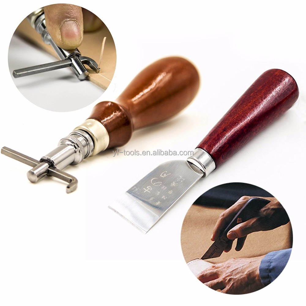 Leather Craft Punch Tools Kit 18pcs Stitching Carving Working Sewing Saddle Groover Leather Craft DIY Tool