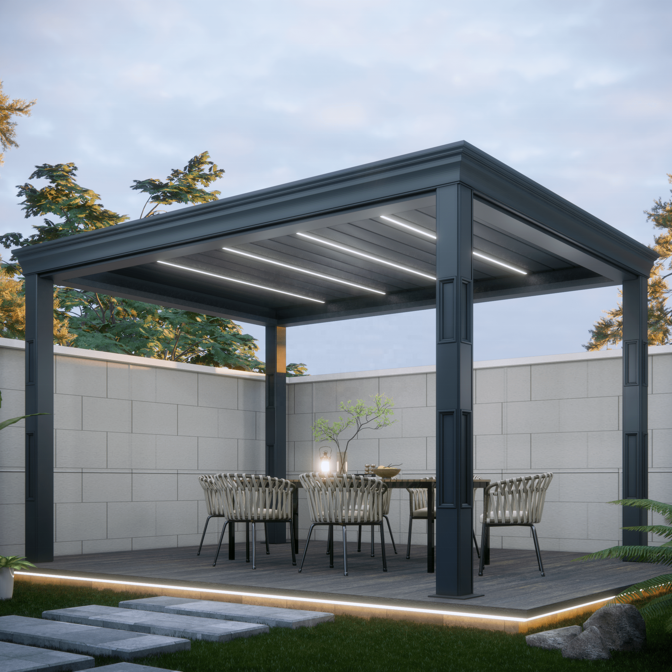 Bioclimatic Pergola Garden Patio Gazebo House Extend Louvered Waterproof Wholesale Aluminium Louver Pergola For Outdoor