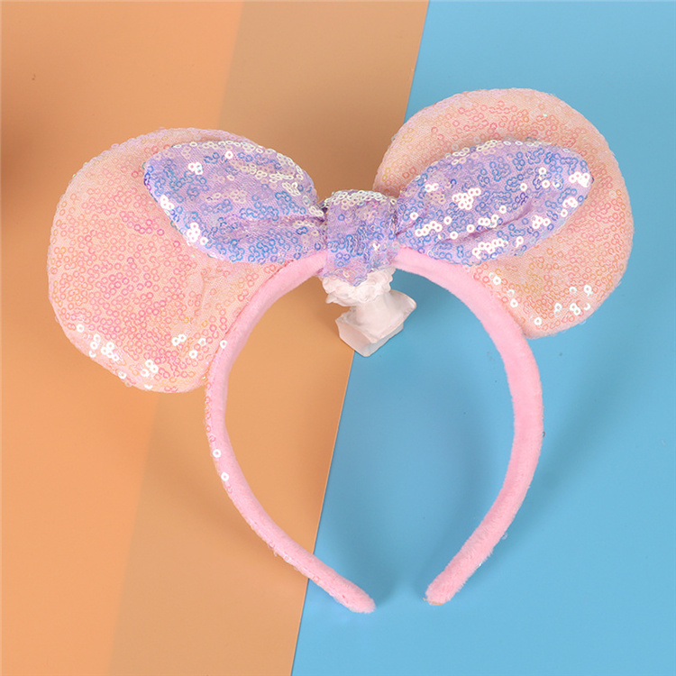 Yifan Mouse Ears Bow Headbands Glitter Princess Party Decoration Mermaid Mouse Ears Headband