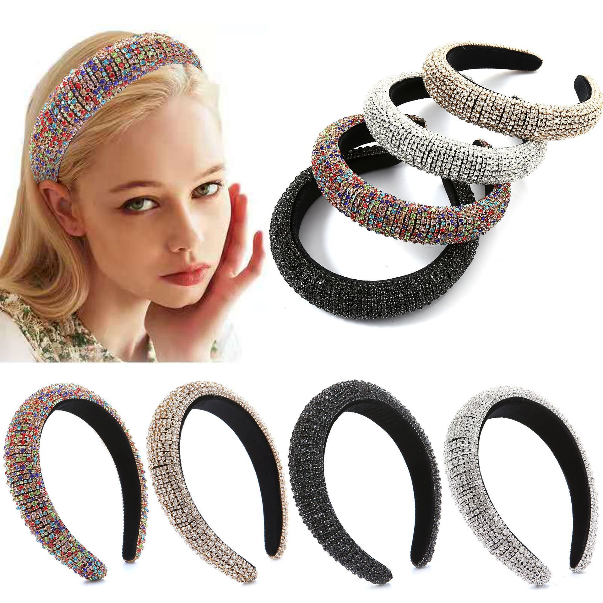 Yifan Fruit Pearl Rhinestone Metal Hair Headband Ladies Elegant Cherry Strawberry Hair Band Headband For Girls