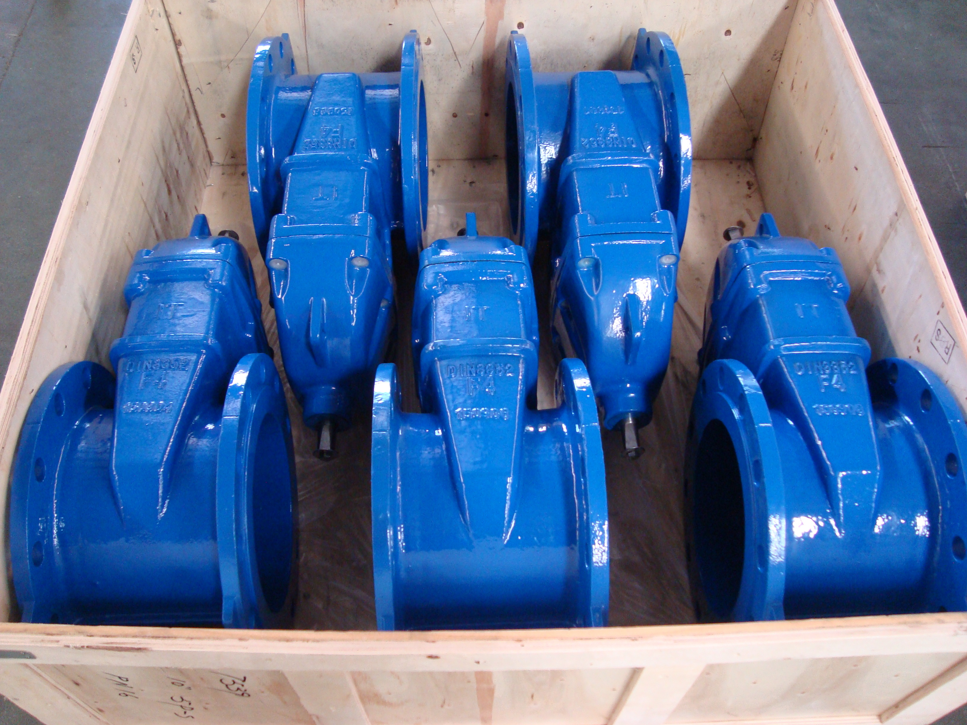 Industrial Water Supply Cast Iron Valve DIN 3352 F4 F5 BS5163 AWWA Double Flanged Resilient Seated Gate Valves