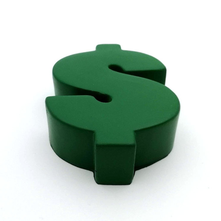 Eco-friendly custom logo pu foam antistress dollar shape toy