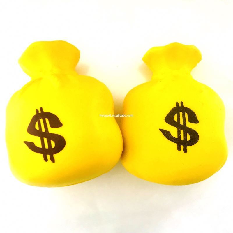 new design Custom print Promotional PU dollar money bags Stress Ball Slow Rising Toys Decorations