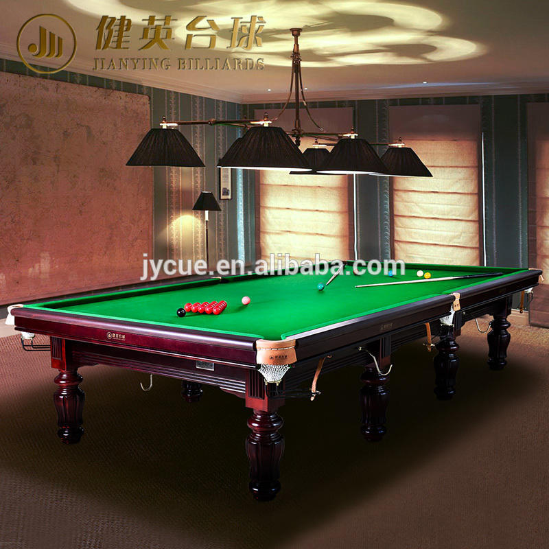 Russian Oak Wood Jianying Outdoor Slate 12 Feet Full Size Commercial Star Snooker Table