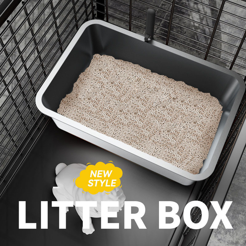 Non Stick Cat Toilet Box Stainless Steel Cat litter tray with Scoop Stainless Steel Cat Litter Box