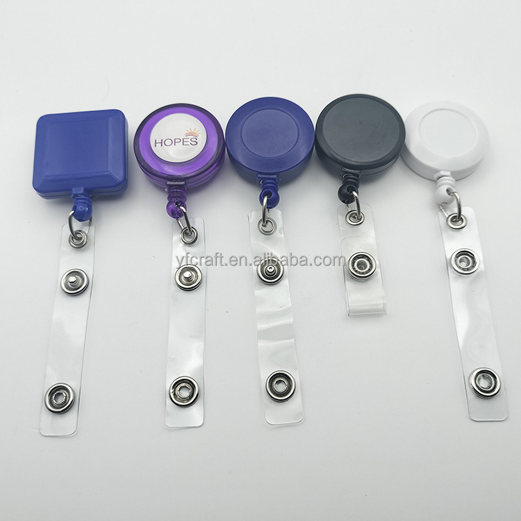 32mm Flat Cover Plastic Retractable Felt Pharmacy Tech Badge Holder Social Worker Badge Reel