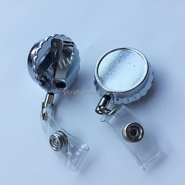 Retractable Plastic Badge Reel with Durable round Metal Mechanism Holding ID Card