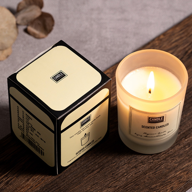 5*6cm Scented Candle Hand Gift With Gift Box Black And White Cup Fragrance Plant Wax Romantic Candle Wholesale manufacturer