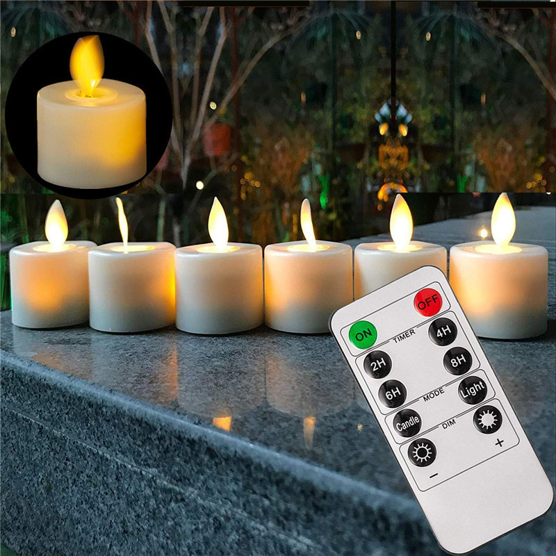 LED tea light Rocking remote electronic candle Wedding Operated Flameless chapel decoration handmade birthday candles light