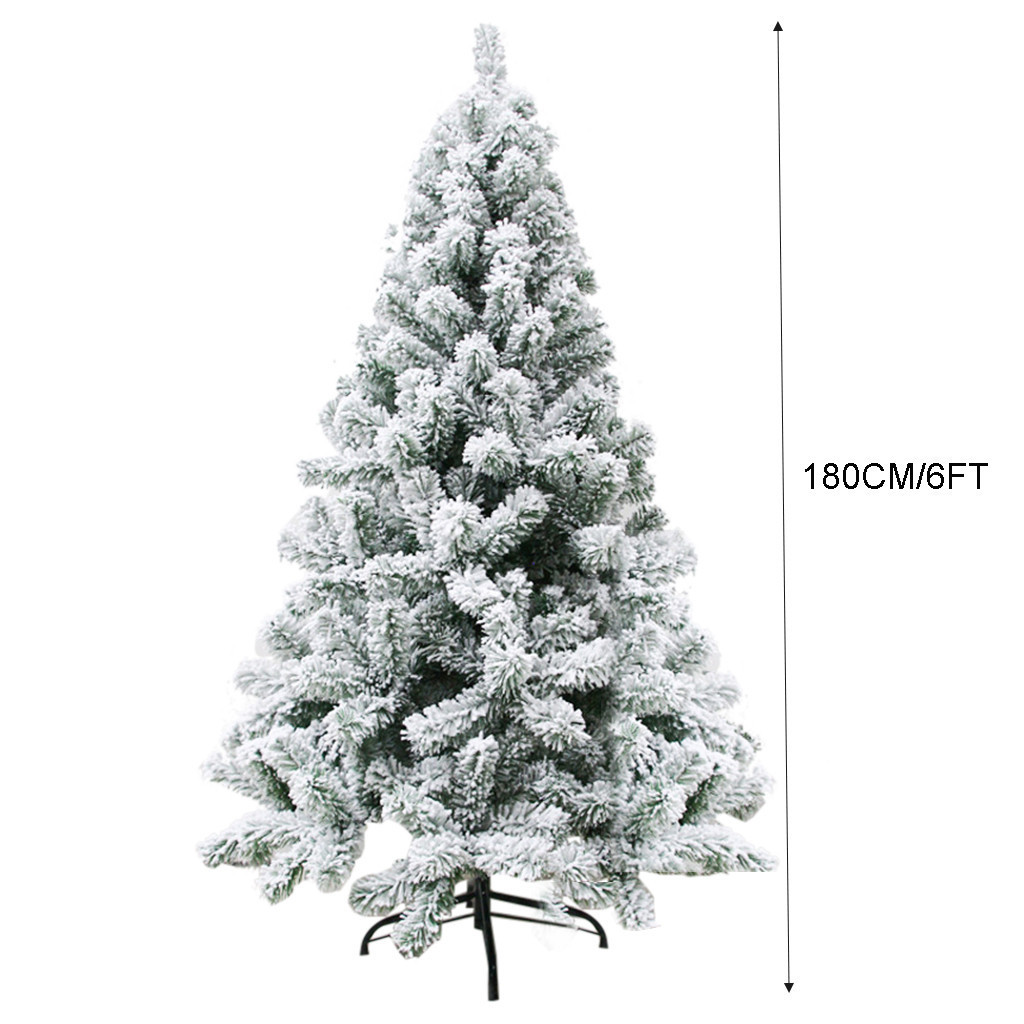 6/7.5FT Artificial Christmas Tree Flocked White Christmas Tree Decoration Xmas Party Tree