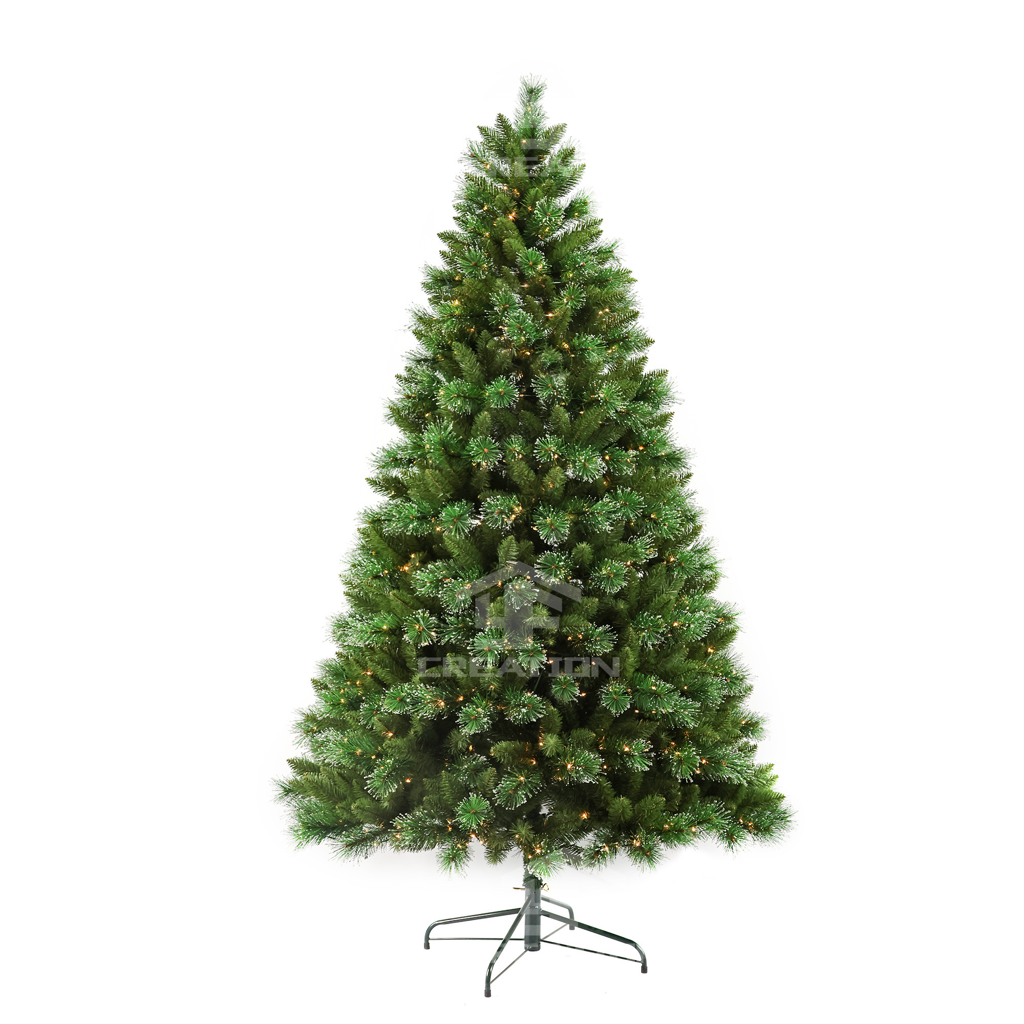 YFCreation Plump Artificial White Cover Thick Branches Hinged Green Christmas Tree Party Decorations