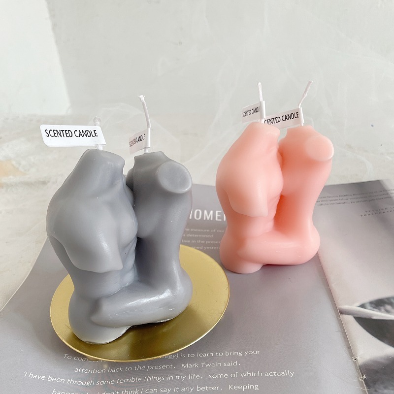 Embrace men's and women's human body candle lovers fit piece body hug fancy candle decoration