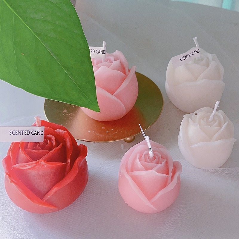 Small pink rose candle Valentine's Day Tanabata gift to girlfriend creative gift rose scented candle aroma candle