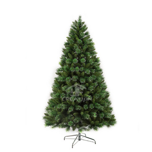 YFCreation Plump Artificial White Cover Thick Branches Hinged Green Christmas Tree Party Decorations