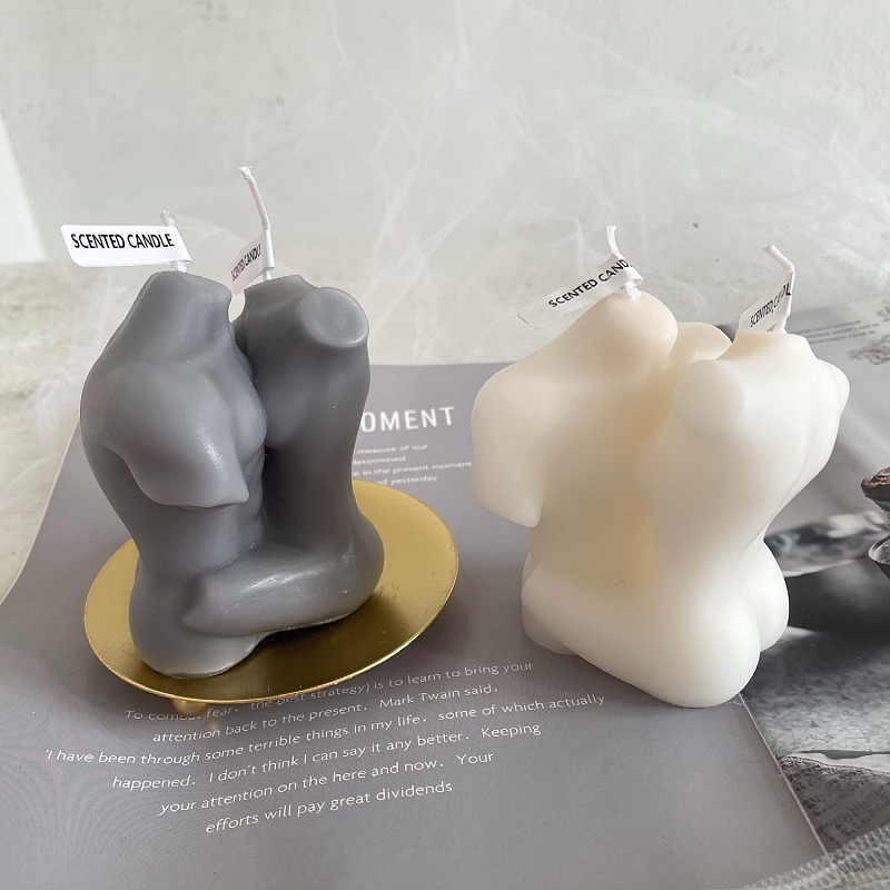 Embrace men's and women's human body candle lovers fit piece body hug fancy candle decoration