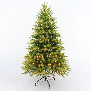 6FT High Quality Warm Lights Artificial Christmas Tree Flocked Yellow Green Xmax Tree Decoration Tree wholesale