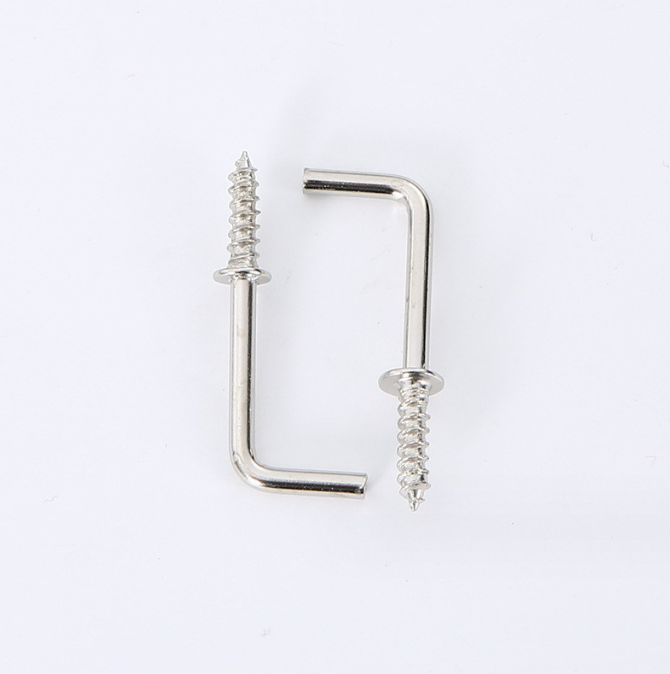 Customized Stainless Steel Brass Cup Square Hooks L-shaped metal I-shaped screw hook