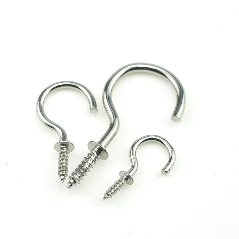 Customized Stainless Steel Brass Open Eye C Screw Hooks